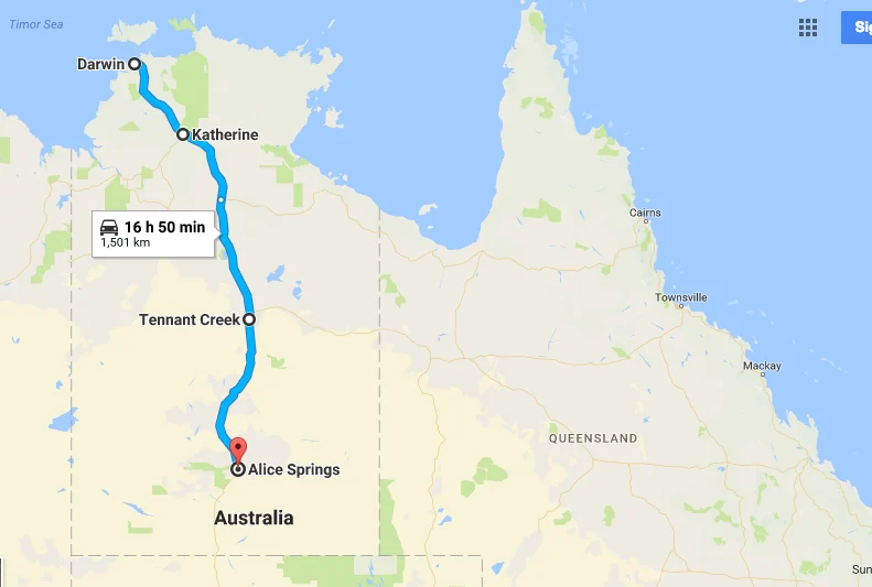 Ben & Michelle - Road Trip Around Australia - The Great Escape - Running Away from Darwin - Darwin is hot, as I keep saying. And even though it's only September, it was just way too hot for me. We felt like we couldn't do anything because it was just too uncomfortable. So we left, and headed south... waaay south.