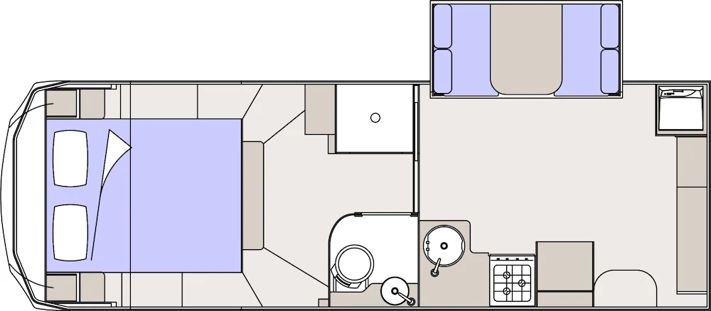 Floor plan of the Sunliner Houston fifth wheel camper.