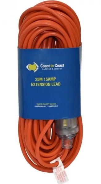 Orange heavy duty 15A power lead.